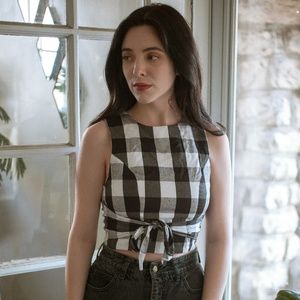 🌵 HP 🌵 Sugar + Lips Checkered Crop Top